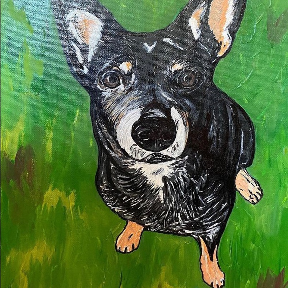 RIKKISRATPACK Custom painting of Luna the Chihuahua mix